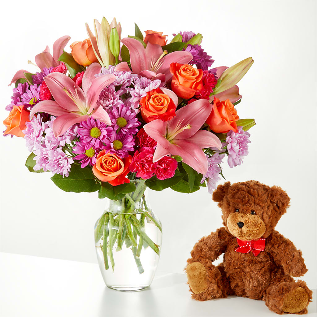 One and Only Bouquet and Bear Bundle – The Flower Garden, Nettleton MS