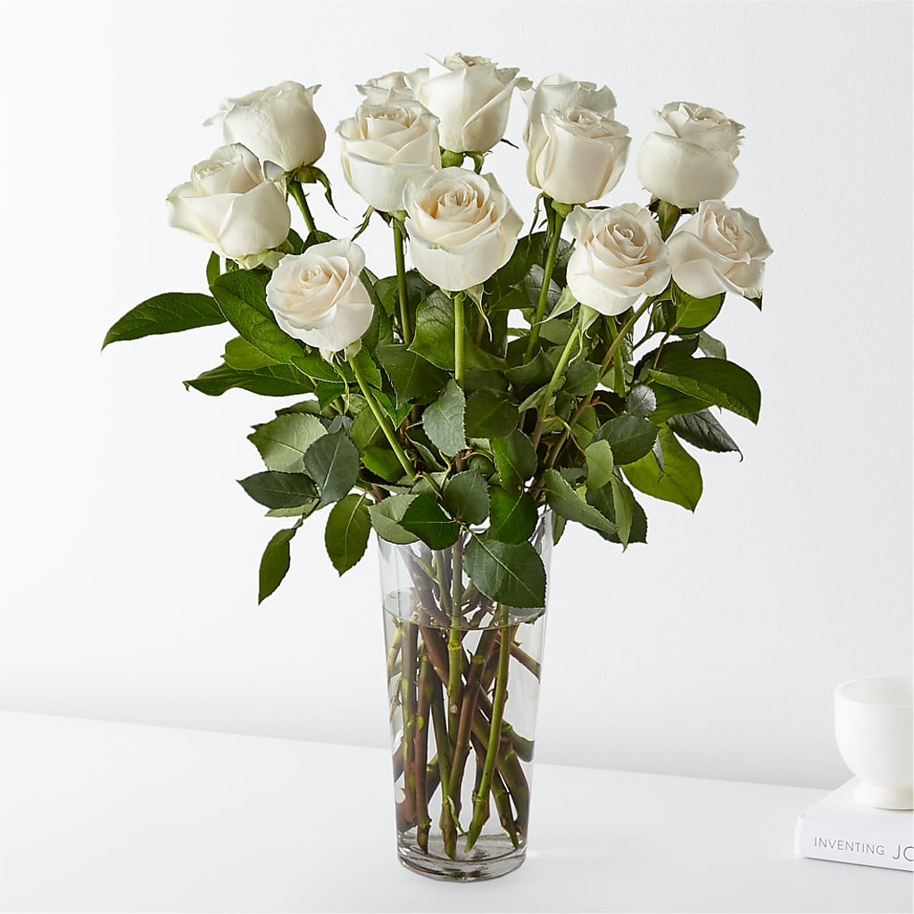 Long Stem White Rose Bouquet – The Flower Garden, Nettleton MS