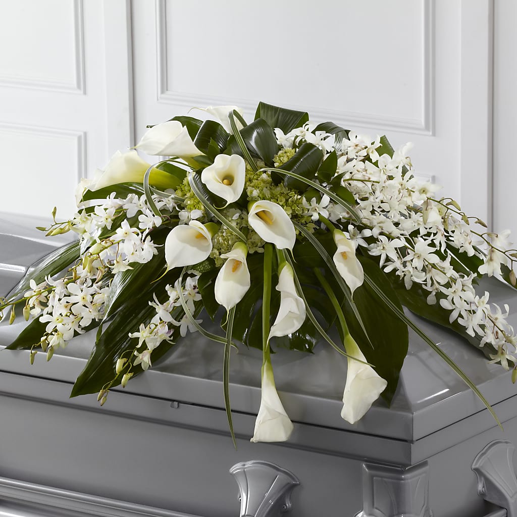 Angel Wings Casket Spray – The Flower Garden, Nettleton MS