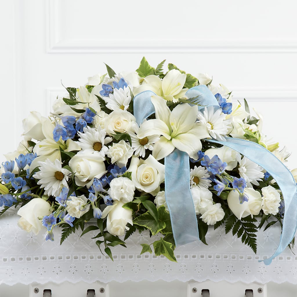 Tender Treasure Casket Spray – The Flower Garden, Nettleton MS