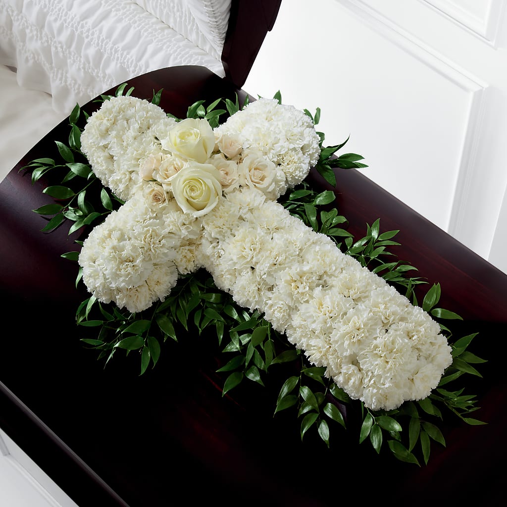 Peaceful Memories Casket Spray (Standard) – The Flower Garden, Nettleton MS