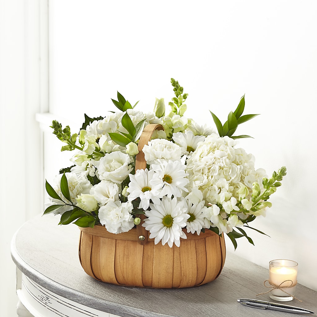 Pure Ivory Basket – The Flower Garden, Nettleton MS