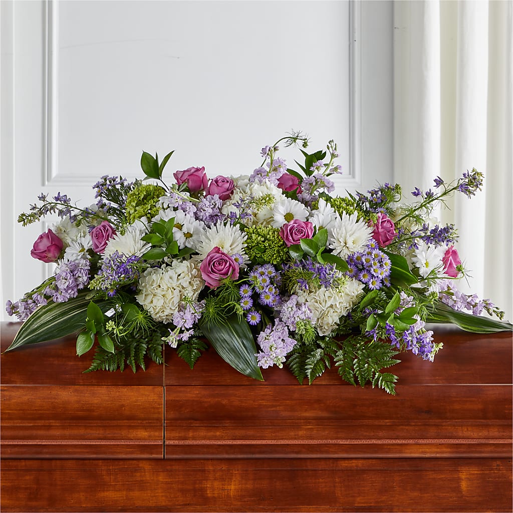 Meadows of Serenity Casket Spray – The Flower Garden, Nettleton MS