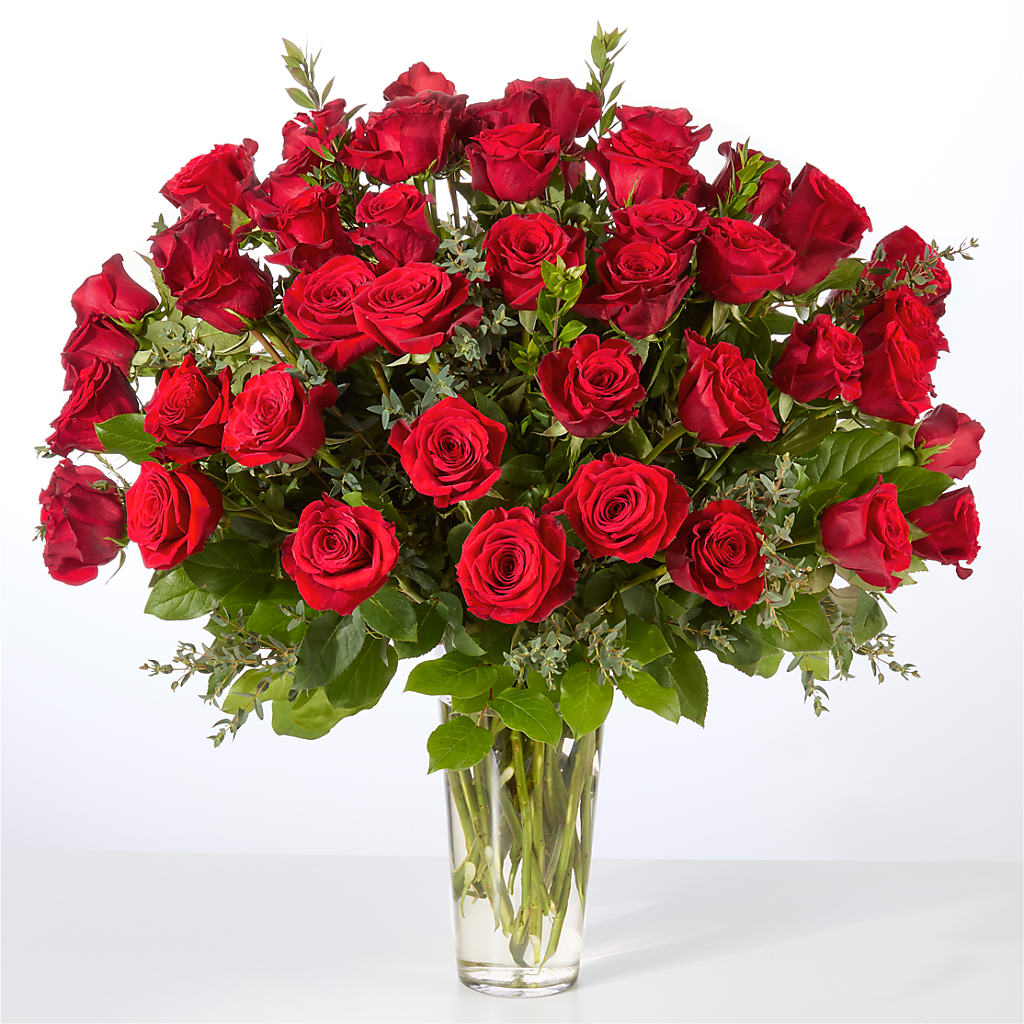 Forever Yours Fifty Stem Red Rose Bouquet – The Flower Garden, Nettleton MS