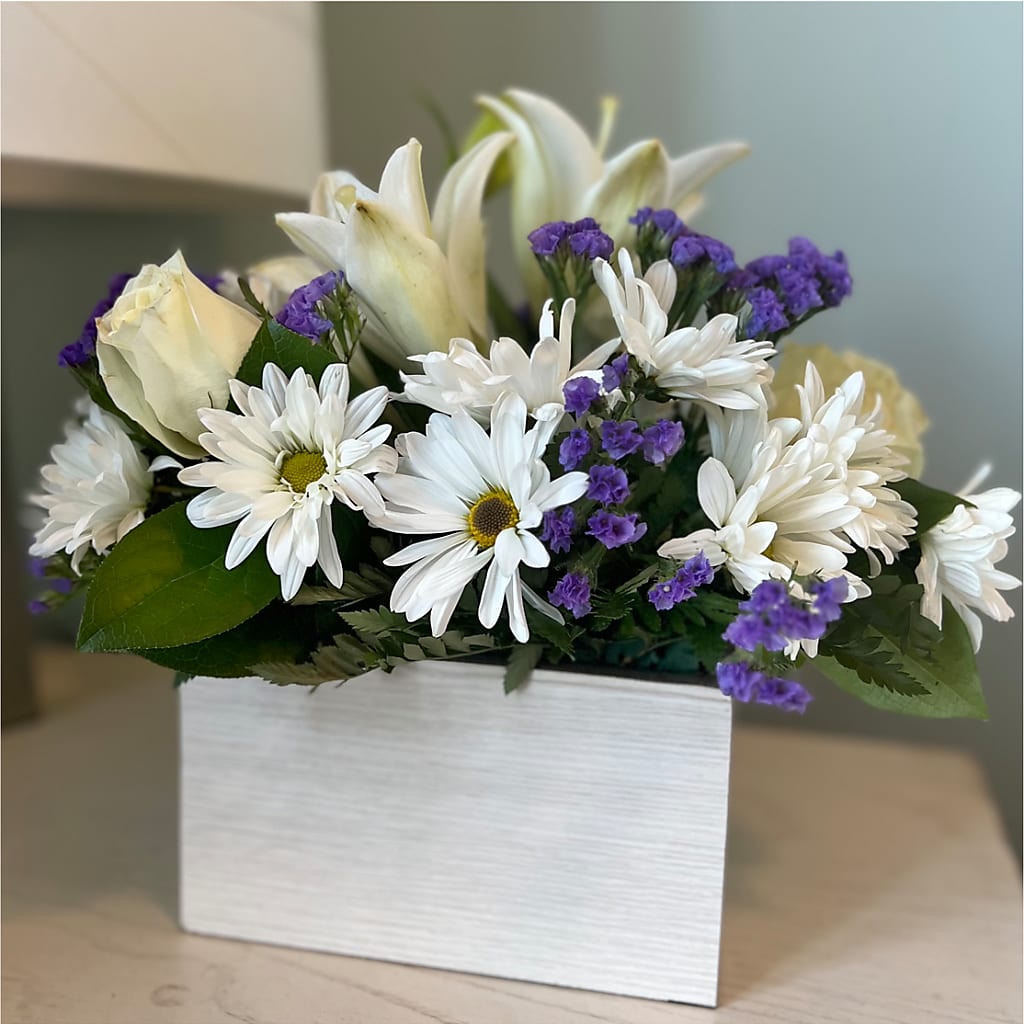 Beyond Blue Box Bouquet –  The Flower Garden, Nettleton MS