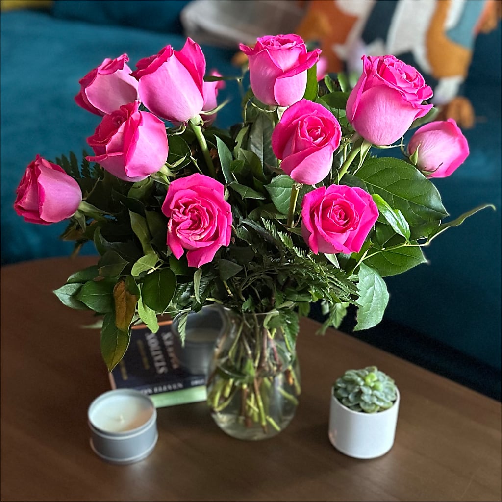 Long Stem Pink Rose Bouquet –  The Flower Garden, Nettleton MS