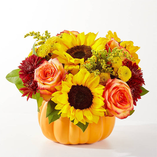 Golden Gourd Pumpkin Bouquet –  The Flower Garden, Nettleton MS