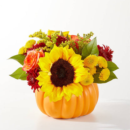 Golden Gourd Pumpkin Bouquet –  The Flower Garden, Nettleton MS