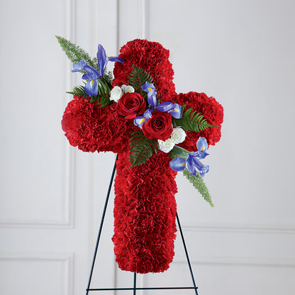 Faithful Hero Floral Cross –  The Flower Garden, Nettleton MS