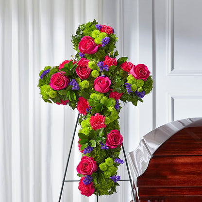 Tribute Rose Floral Cross –  The Flower Garden, Nettleton MS
