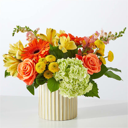 Autumn Sunshine Bouquet with Ivory Vase –  The Flower Garden, Nettleton MS