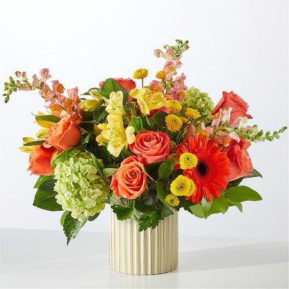 Autumn Sunshine Bouquet with Ivory Vase –  The Flower Garden, Nettleton MS