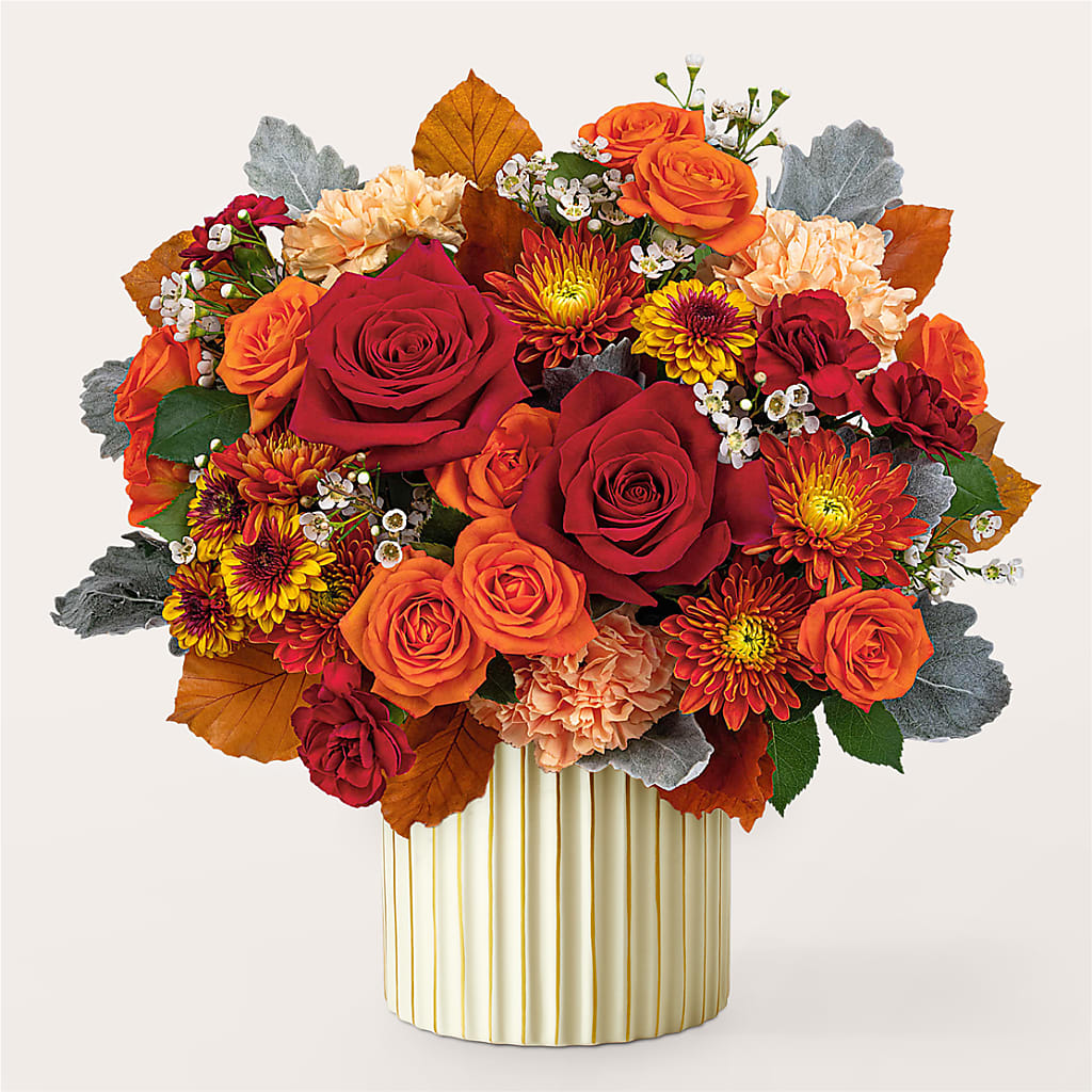 Merlot Bouquet with Ivory Vase –  The Flower Garden, Nettleton MS