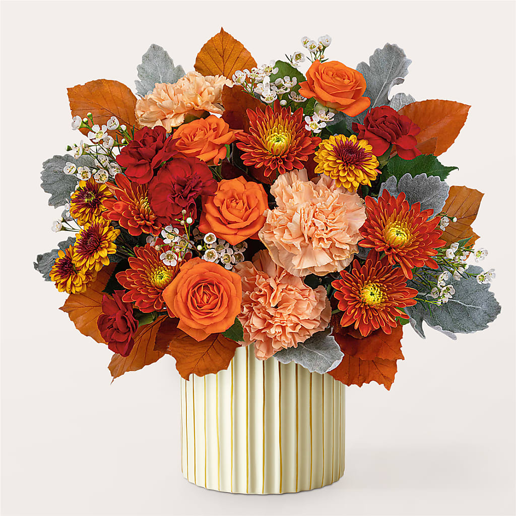 Merlot Bouquet with Ivory Vase –  The Flower Garden, Nettleton MS