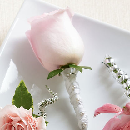 Pink Rose Boutonniere –  The Flower Garden, Nettleton MS