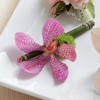 Pink Mokara Boutonniere –  The Flower Garden, Nettleton MS